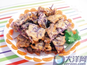 紫心蕃薯煎餅的做法
